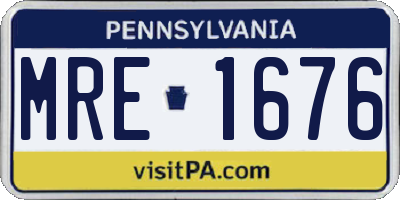 PA license plate MRE1676