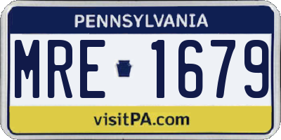 PA license plate MRE1679
