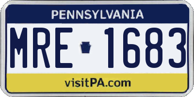 PA license plate MRE1683
