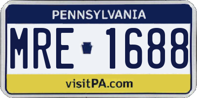 PA license plate MRE1688