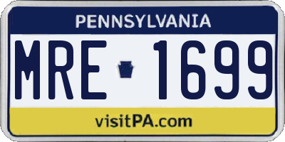 PA license plate MRE1699