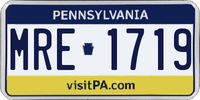PA license plate MRE1719