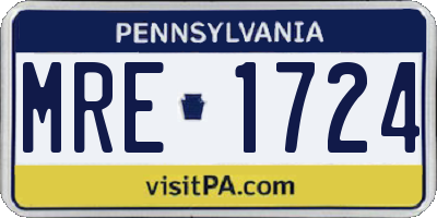 PA license plate MRE1724