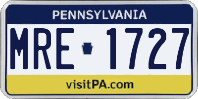 PA license plate MRE1727