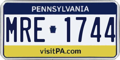 PA license plate MRE1744