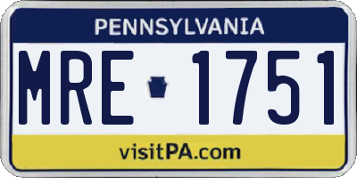 PA license plate MRE1751