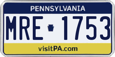PA license plate MRE1753