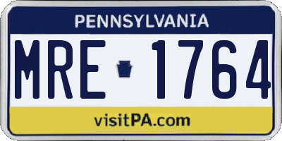 PA license plate MRE1764