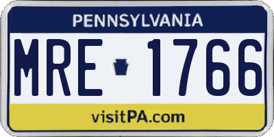 PA license plate MRE1766