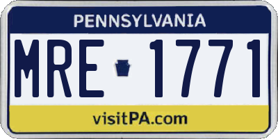 PA license plate MRE1771