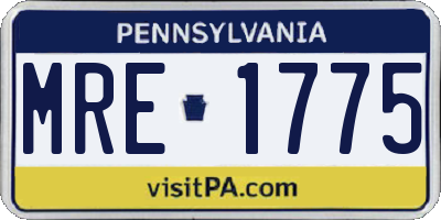 PA license plate MRE1775