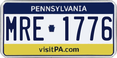 PA license plate MRE1776