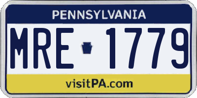 PA license plate MRE1779