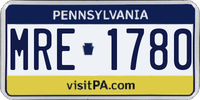 PA license plate MRE1780