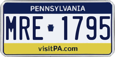 PA license plate MRE1795