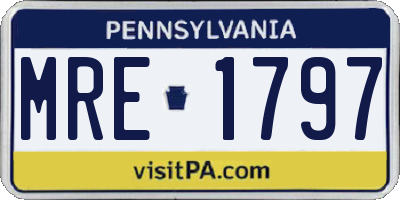 PA license plate MRE1797