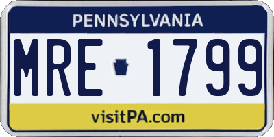 PA license plate MRE1799