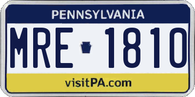 PA license plate MRE1810