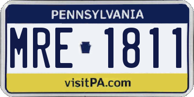 PA license plate MRE1811