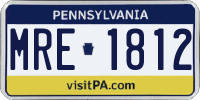PA license plate MRE1812