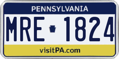 PA license plate MRE1824