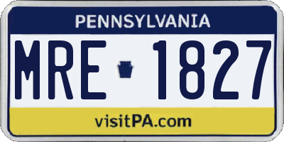 PA license plate MRE1827