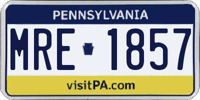 PA license plate MRE1857