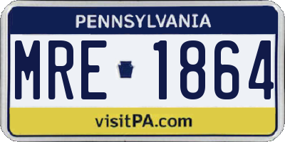 PA license plate MRE1864