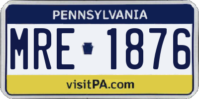 PA license plate MRE1876