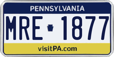 PA license plate MRE1877