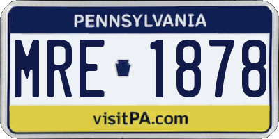 PA license plate MRE1878