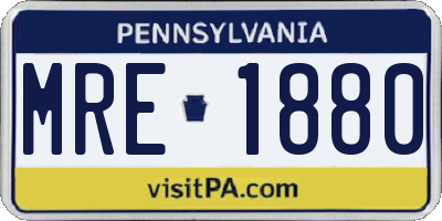 PA license plate MRE1880
