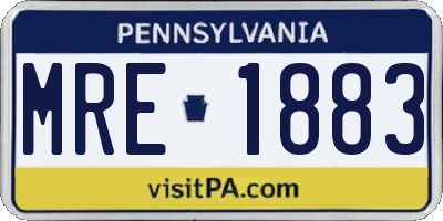 PA license plate MRE1883