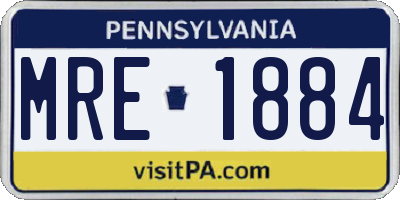PA license plate MRE1884