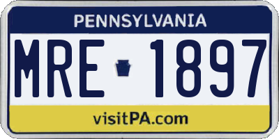 PA license plate MRE1897