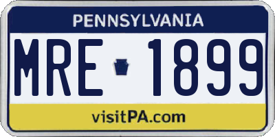 PA license plate MRE1899