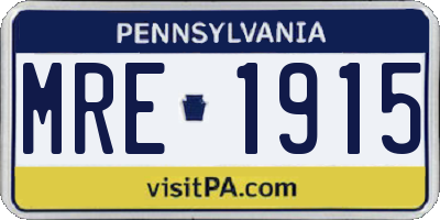PA license plate MRE1915