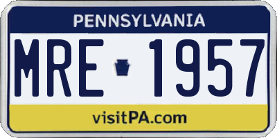 PA license plate MRE1957