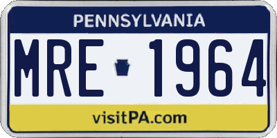 PA license plate MRE1964
