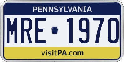 PA license plate MRE1970