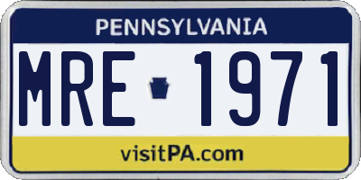 PA license plate MRE1971