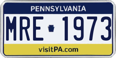PA license plate MRE1973