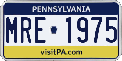 PA license plate MRE1975