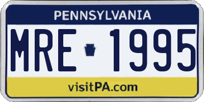 PA license plate MRE1995