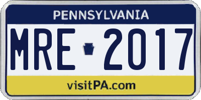 PA license plate MRE2017