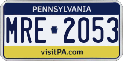PA license plate MRE2053