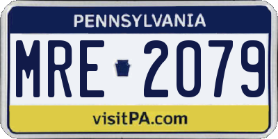 PA license plate MRE2079