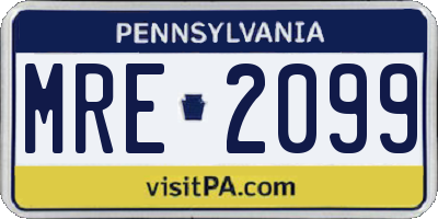 PA license plate MRE2099