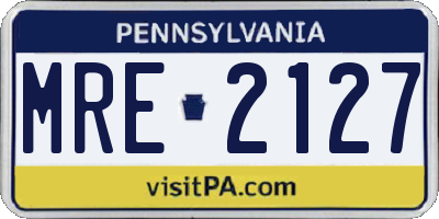 PA license plate MRE2127