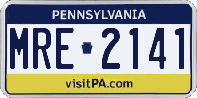 PA license plate MRE2141